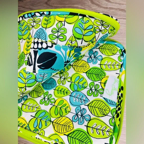 Vera Bradley Rosy Posies Sleeve Case Bag Tablet iPad Zipper Lime - Picture 7 of 9
